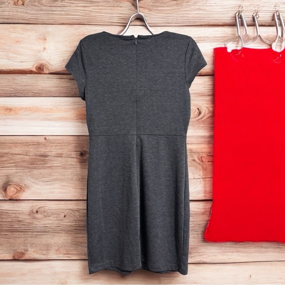 Bella Du Jour Gray Square Neck Dress L (Runs Small) Summer Casual Work Beach - Picture 5 of 6